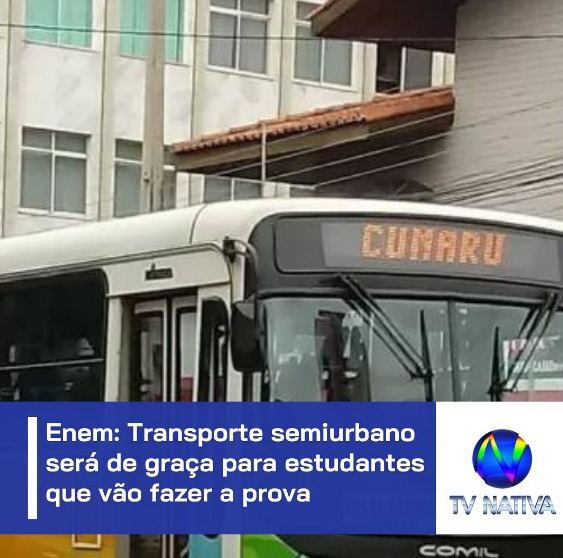 Enem: Transporte semiurbano será de graça para estudantes que vão fazer a prova do Enem