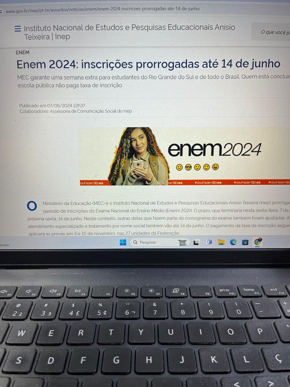 Inscrições para o Enem são prorrogadas até o próximo dia 14 de junho