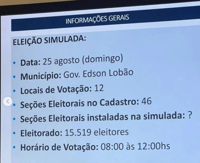 Votação pública vai decidir sobre nome do município de Governador Edison Lobão
